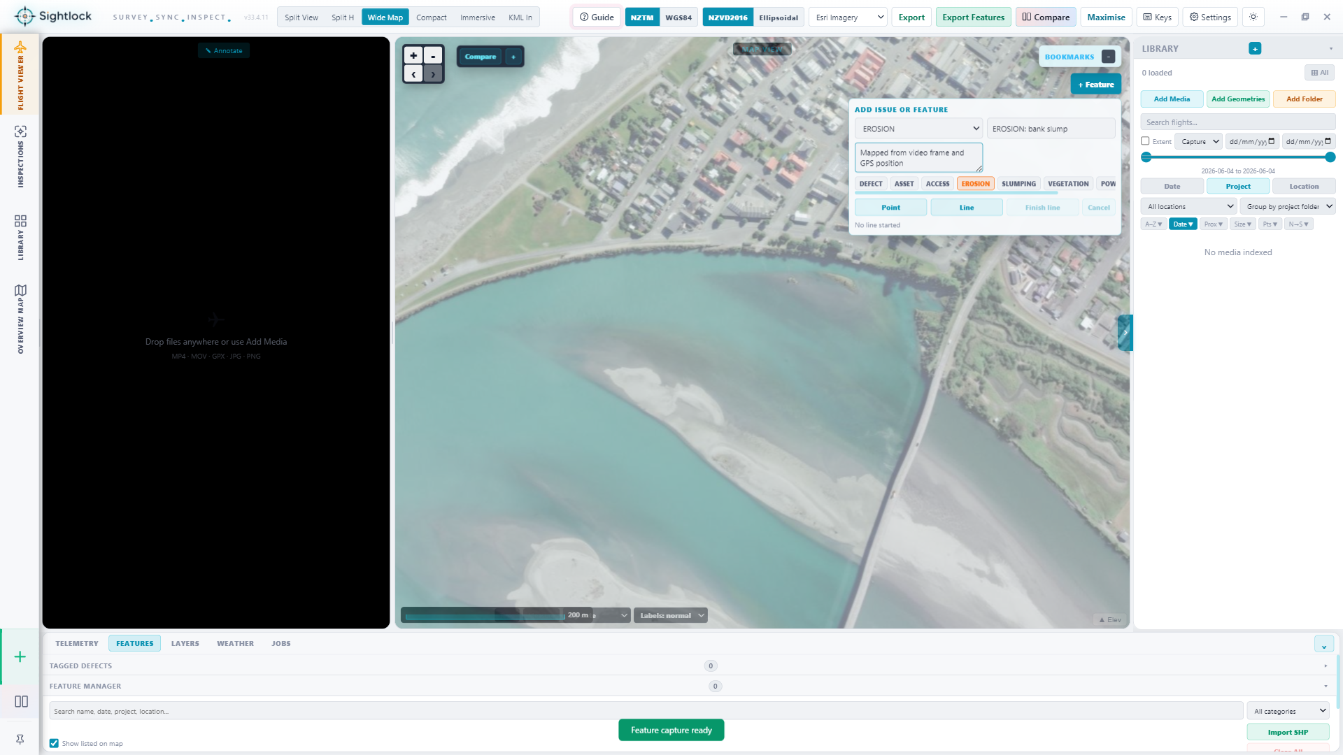 Sightlock feature capture and inspection observation workflow