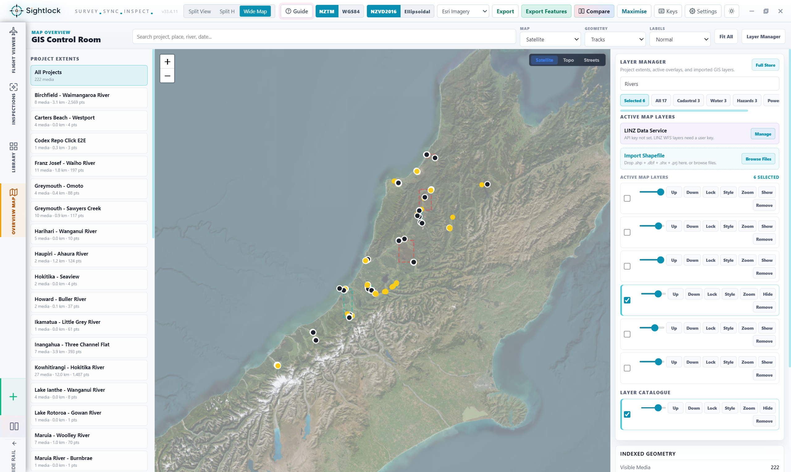 Sightlock GIS layer and telemetry context